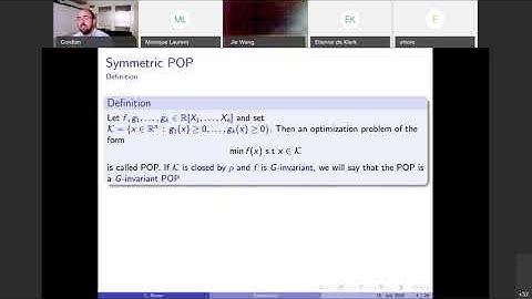 Course:Symmetries in algorithmic questions in real algebraic geometry- Cordian Riener (UiT) - Part 2