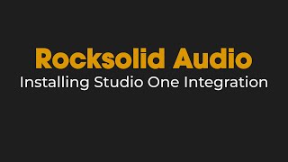 Installing Studio One Integration