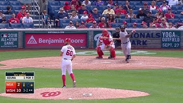 MIA@WSH: Ozuna drives an RBI double to right