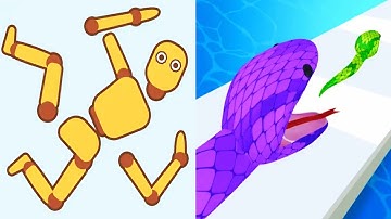 Snake Run Race vs Ragdoll Break - Satisfying ASMR Gameplay Max Level