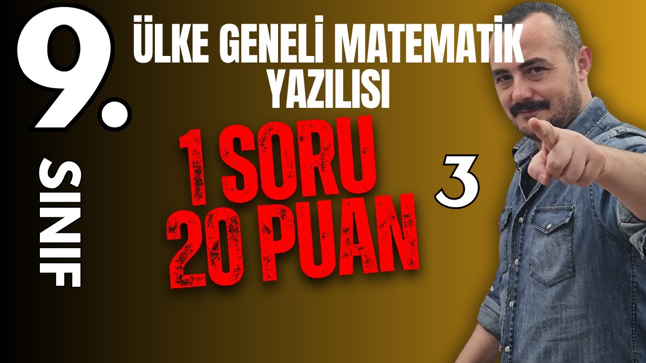 9. Sınıf Matematik  Ortak yazılı tekrar Bilimsel Gösterim- 1 Soru 20 Puan 3-  1. dönem 1. yazılı