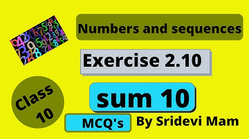 TN class 10 maths ch 2 Numbers and sequences ex 2.10 sum 10 mcq, 10th std tamil full book syllabus