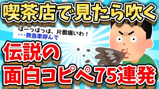 【2ch面白いスレ】喫茶店では見るなよw伝説的な面白いコピペ75連発【ゆっくり解説】