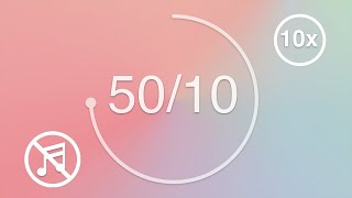 50 Minute Pomodoro Timer / 10 Minute Break - Pastel Color Wheel - Repeats 10x - Study & Focus Timer