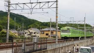 複線化した奈良線を走る国鉄車両103系❗ｉｎ山城多賀