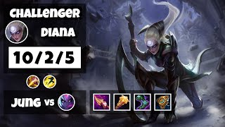 Diana vs Evelynn BR Challenger JUNGLE (10/2/5) - v11.14