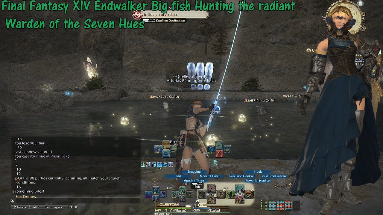 Final Fantasy XIV Endwalker Big fish Hunting, the radiant Warden of the Seven Hues YouTube