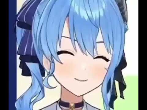 Suisei looks at the camera and goes 'wah'