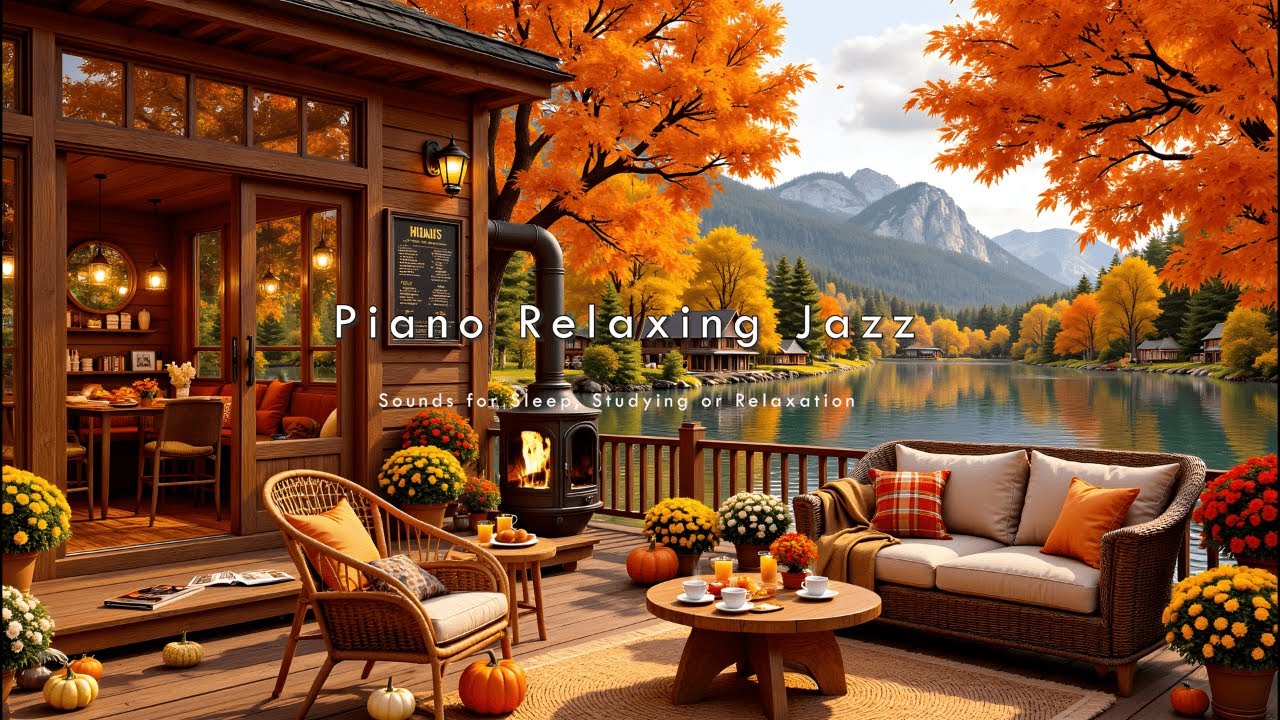 (NO ADS) ☕ Autumn Coffee Shop Jazz | Relaxing Piano Jazz Playlist for a ...