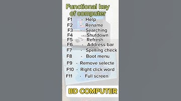 কম্পিউটারের গুরুত্বপূর্ণ ফাংশনাল কি বোর্ড Basic computer functional keyboard shortcut #keyboard