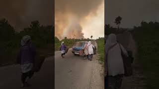 East Siang District Arunchal Pradesh Mebo Airfield Near Fire In Forest Area.