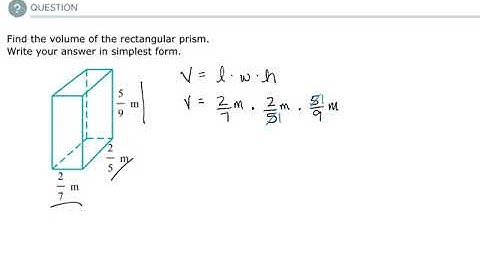 Volume of a rectangular prism with fractional edge lengths