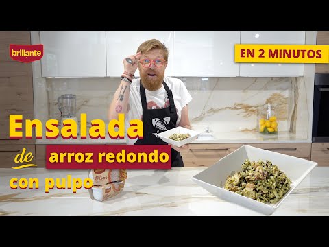 Ensalada de arroz redondo con pulpo