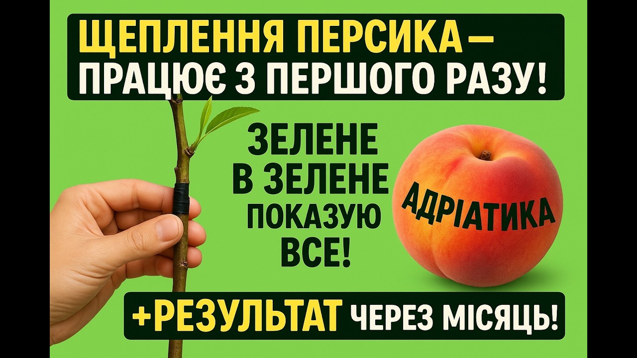 Щеплення персика ЗЕЛЕНЕ в ЗЕЛЕНЕ! 🌱 Мега простий спосіб, який спрацював у мене! 🍑