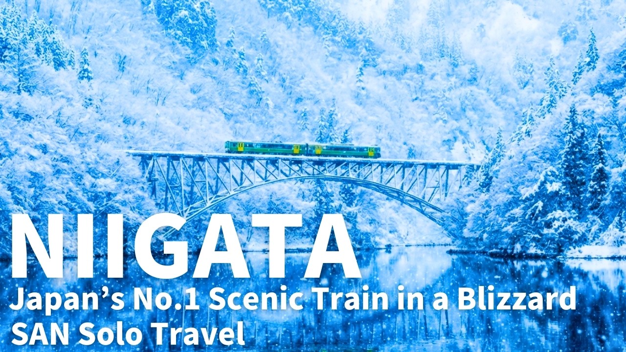 Поездка на снежном поезде по Японии| Исследование сельской местности Ниигаты во время сильной метели