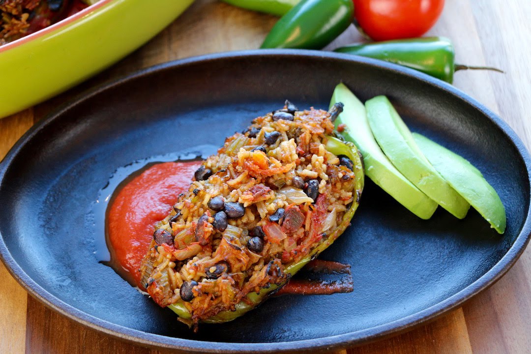 Vegan Stuffed peppers The Buddhist Chef YouTube