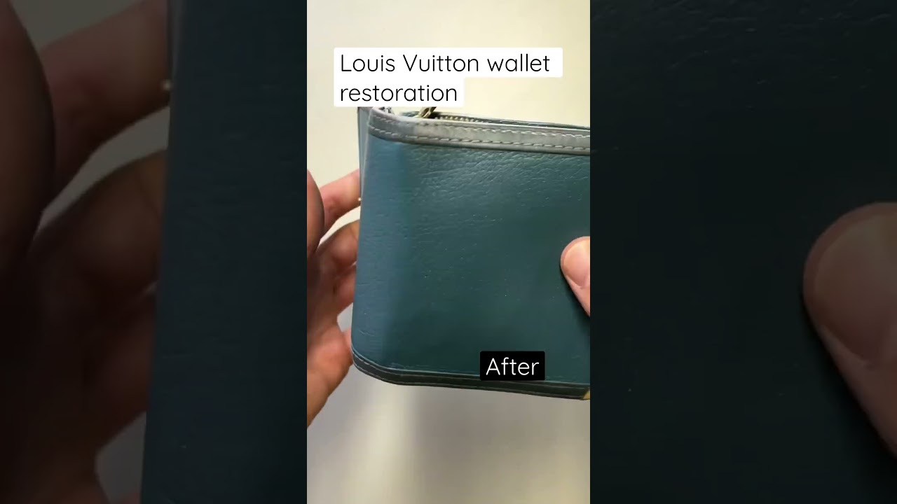 Restoration of an old Louis Vuitton DE wallet for men. #louisvuitton  #louisvuittonrestoration 