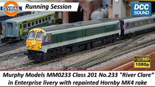 Murphy Model Class 201 MM0233 No.233 River Clare in Enterprise livery with repainted Hornby MK4 rake