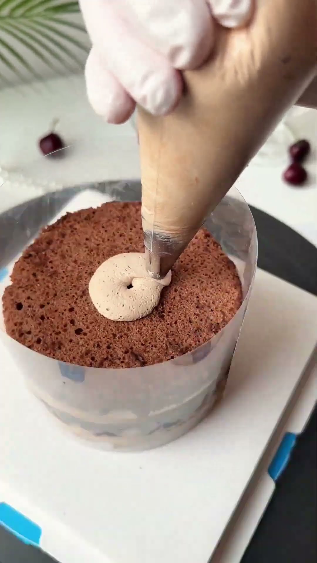 Immersive | Making cherry cake cherries Immersive cake making Pure animal cream cake Popular eggs