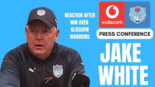 BULLS: Jake White reacts to his side's win over Glasgow Warriors