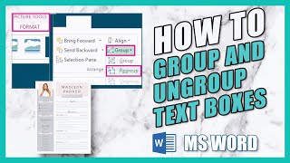 How To ungroup objects and Text Boxes in MS word. Grouping and Ungrouping Objects in a Creative CV