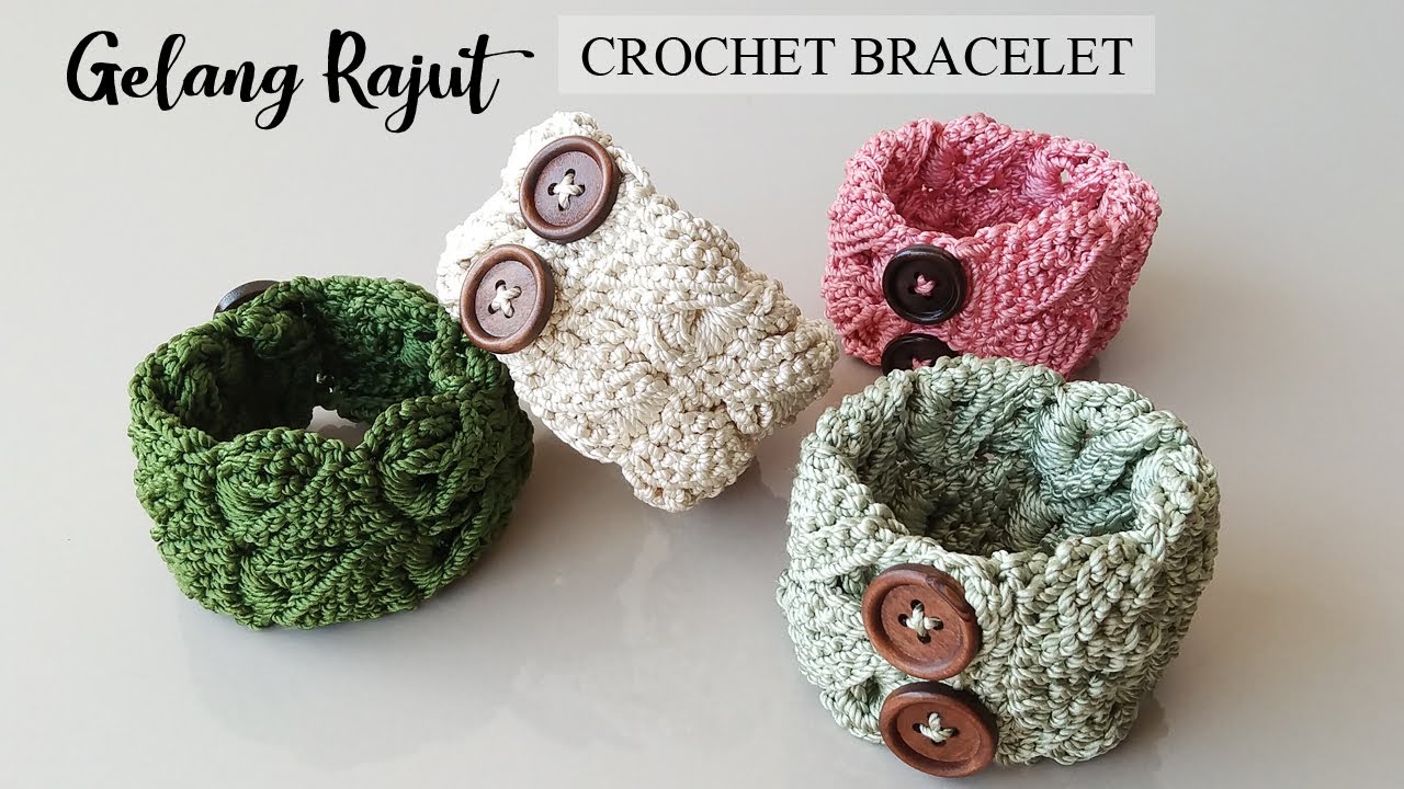 CROCHET : Gelang Rajut ~ Crochet Bracelet Simple And Easy - YouTube
