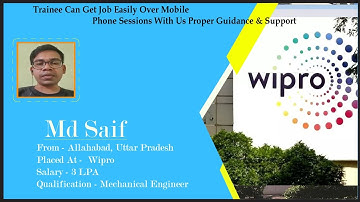 Congrats, Md Saif | Mechanical Engineer | Salary 3 LPA | Got Selected in WIPRO as Network Engineer