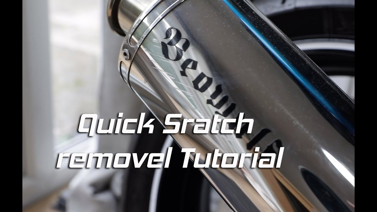 Quick motorcycle exhaust scratch removal guide - YouTube