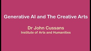 Generative AI and the Creative Arts