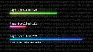 Creative Page Scroll Progress Bar with Number Percentage | Html CSS & Vanilla Javascript