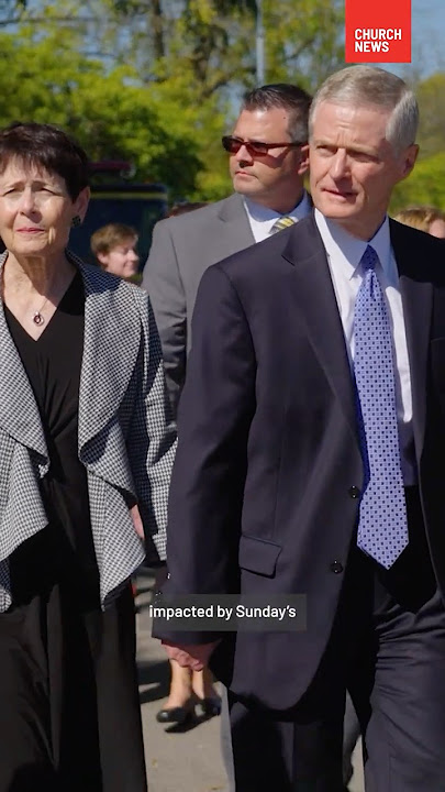 Elder and Sister Bednar visit with victims after church shooting