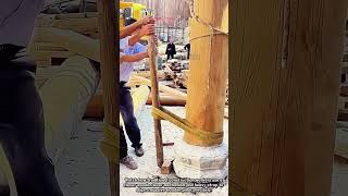 Full How Workers Move Massive Wooden Pillars! #Construction #Engineering #Skills News