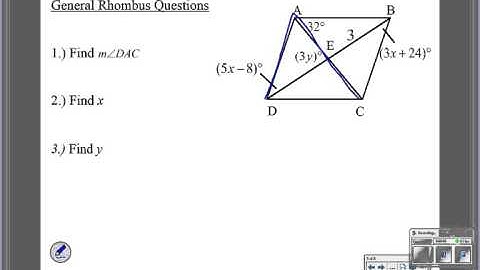 Properties of Special Parallelograms (7.4) Geometry