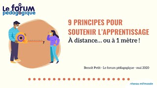 Forum pédagogique | 9 principes pour soutenir l’apprentissage – À distance… ou à 1 mètre !