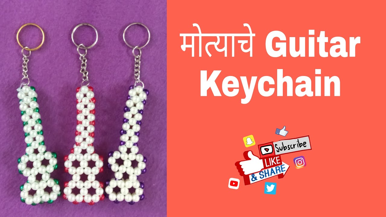 Beads Guitar Key Chain | Moti Work |Rupali Crafts