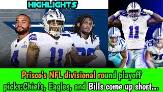 Prisco's NFL divisional round playoff picks:Chiefs, Eagles, and Bills come up short
