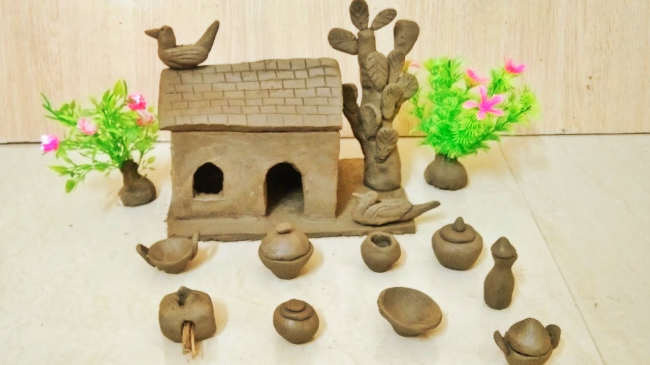 How to make Mud House for School project ll DIY Mini House YouTube