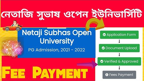 PG Fee Payment Admission Netaji Subhash Open University. Pg 2022 NBOU Bengali . Final Admission