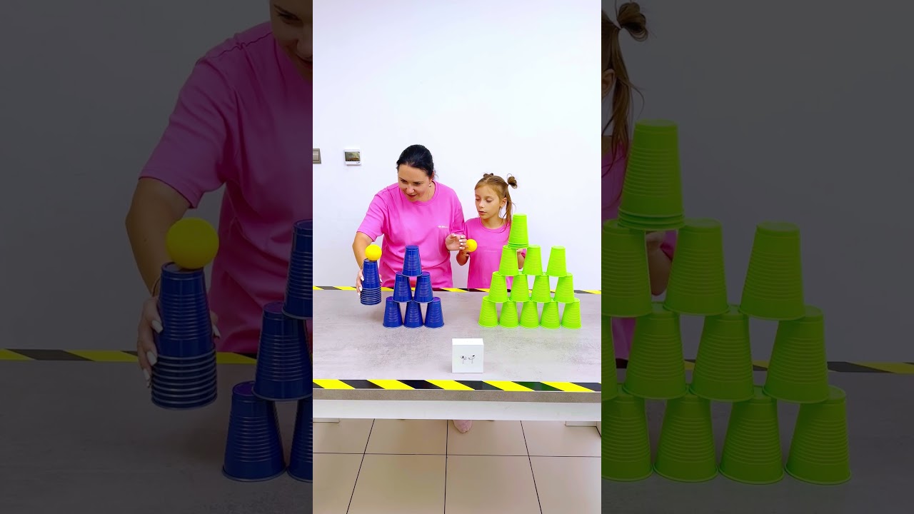 Colore cups racing challenge #shorts Eva Alisa Family Shorts