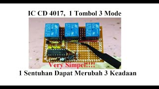 Cara Membuat 3 Channel Dengan 1 Push Button IC 4017