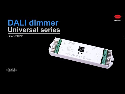 Диммер DALI SR-2302B 12-36V, 240-720W 1адрес 4 канала SUNRICHER 4859, відео 1