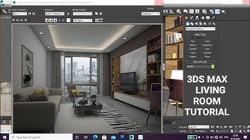 3DS MAX LIVING ROOM INTERIOR DESIGN TUTORIAL VIDEO MODERN DESIGN