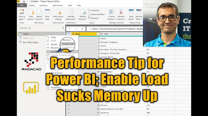 Performance Tip for Power BI Enable Load Sucks Memory Up