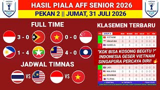 Hasil piala AFF 2026 - Vietnam vs Singapura - klasemen Indonesia terbaru hari ini