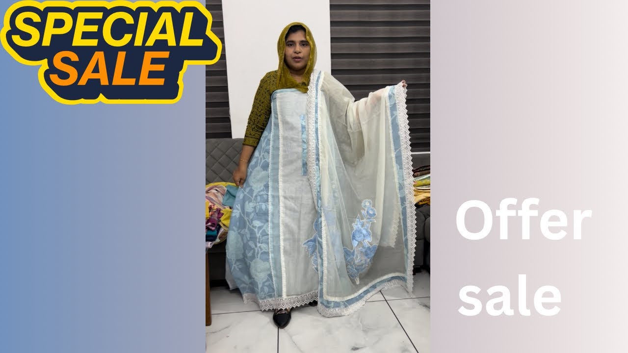 SPECIAL OFFER SALE:1490+SHIPPING.UNSTITCHED SUITS.NO RETURN.AFNA FASHION HOME.BOOKING:7736070623.