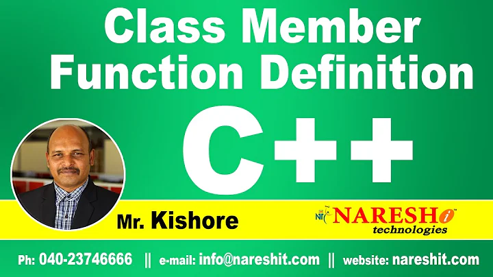 Class Member Function Definition | C ++ Tutorial | Mr. Kishore