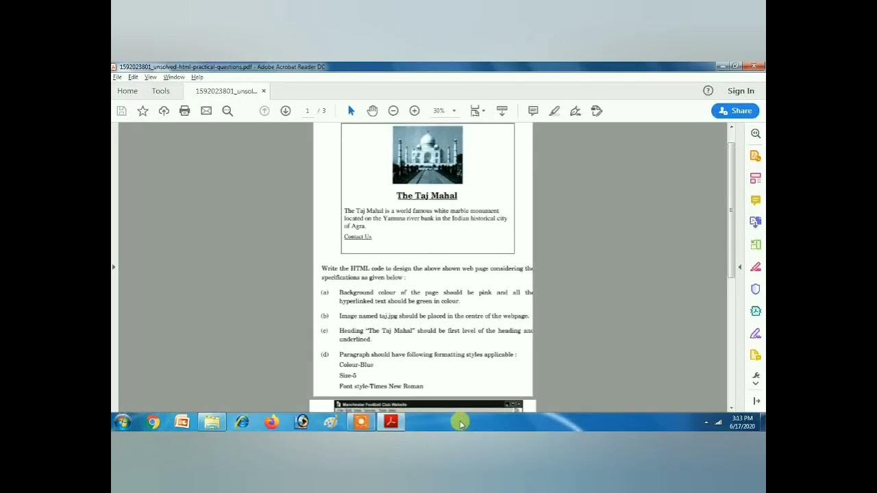 Class-10 Practical-1 HTML page on Tajmahal - YouTube