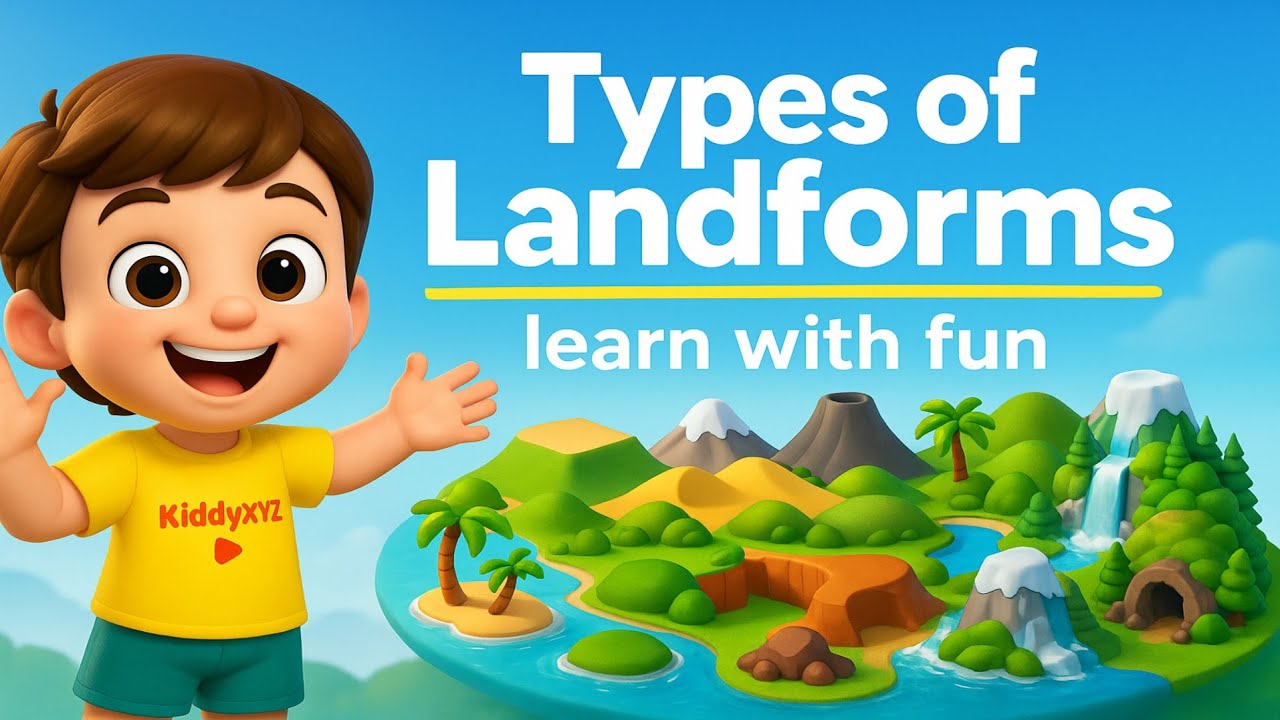 Types of Landforms Explained for Kids | Mountains, Plains, Valleys & More | Kids Education video