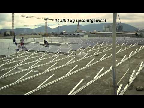 Errichtung der Photovoltaikanlage auf der Messe Graz - Energie Graz