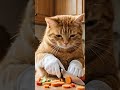 ORANGE CAT COOKING HIS BREAKFAST! #cooking #orangecat #shorts
